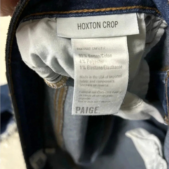 Paige Women’s Jeans Size 31 Blue Denim Stretch High Rise Hoxton Crop - Picture 8 of 8